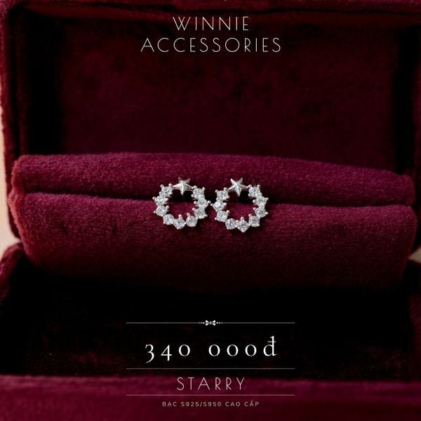  Hoa tai Bạc S925 Starry 