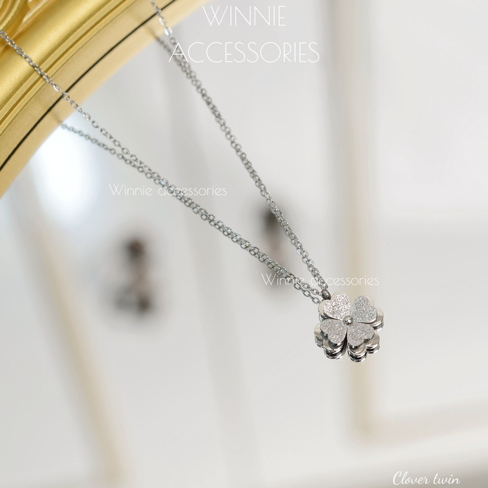  Dây chuyền titan Twin clover 