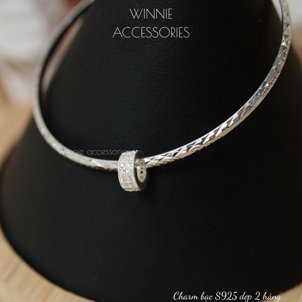  Charm Bạc S925 Dẹp 2 hàng 