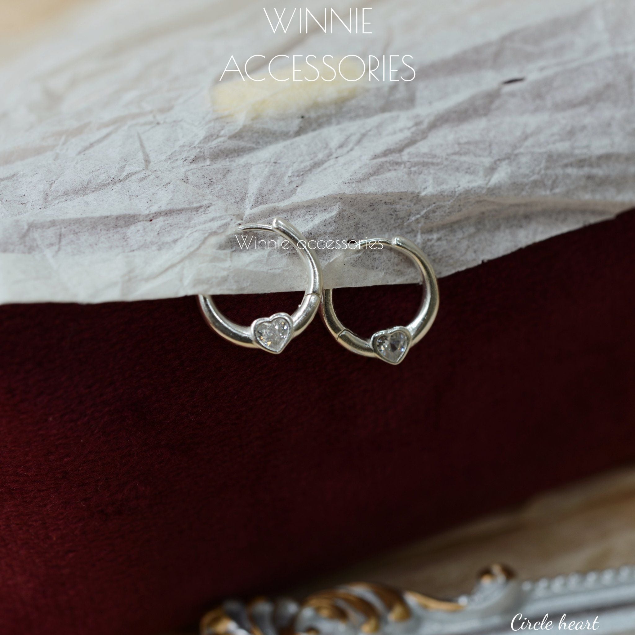  Hoa tai Bạc S925 Circle heart 