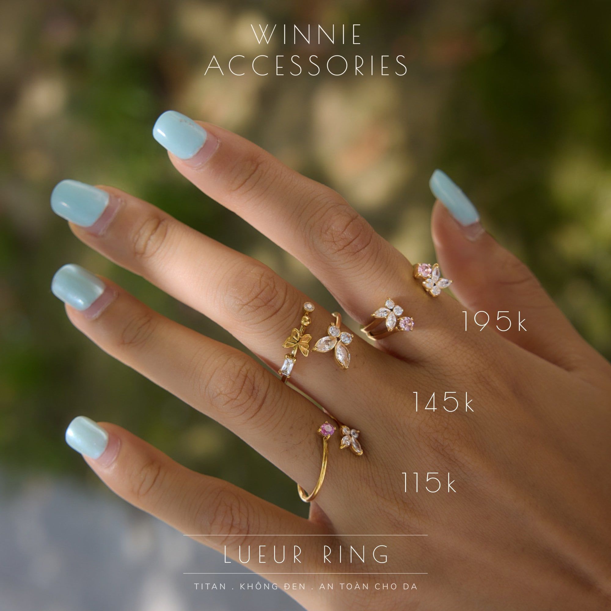  Nhẫn Titan Crystal Lueur 