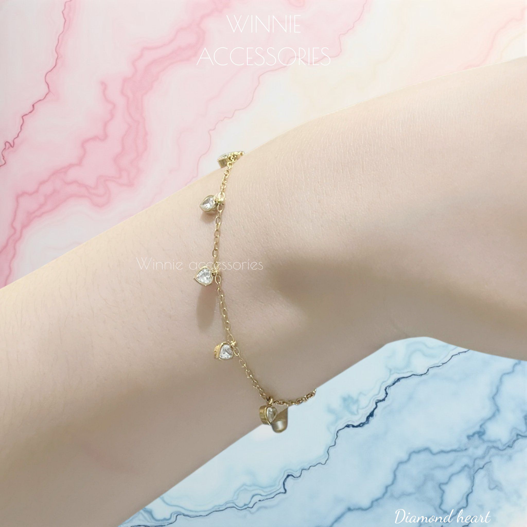  Lắc tay Titan Diamond Heart 