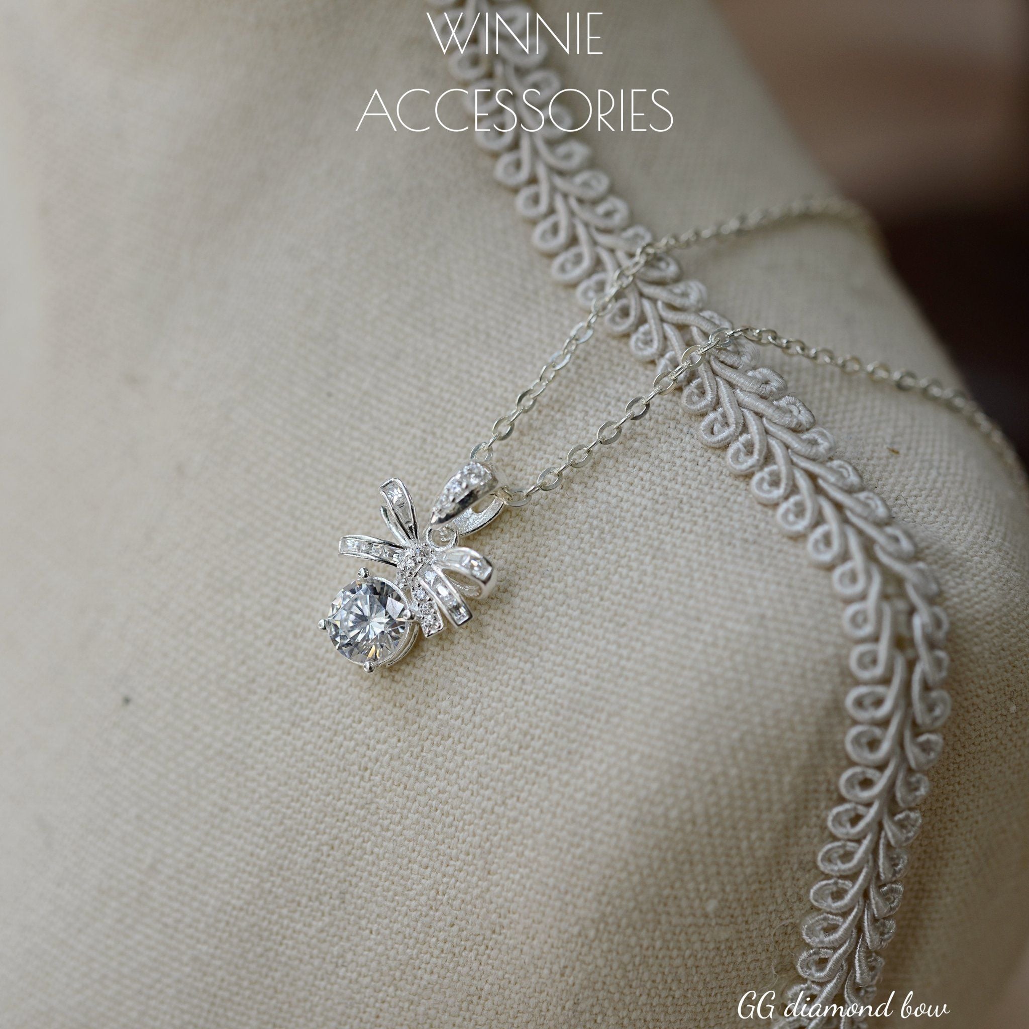  Dây chuyền Bạc S925 GG Diamond Bow 