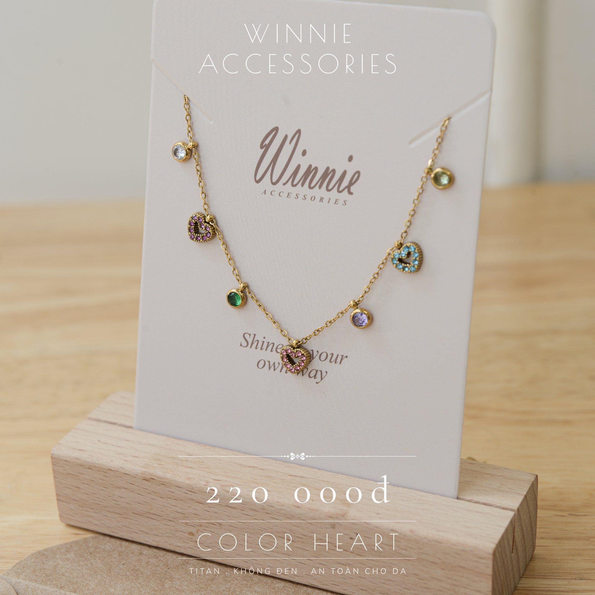  Dây chuyền Titan Color heart 