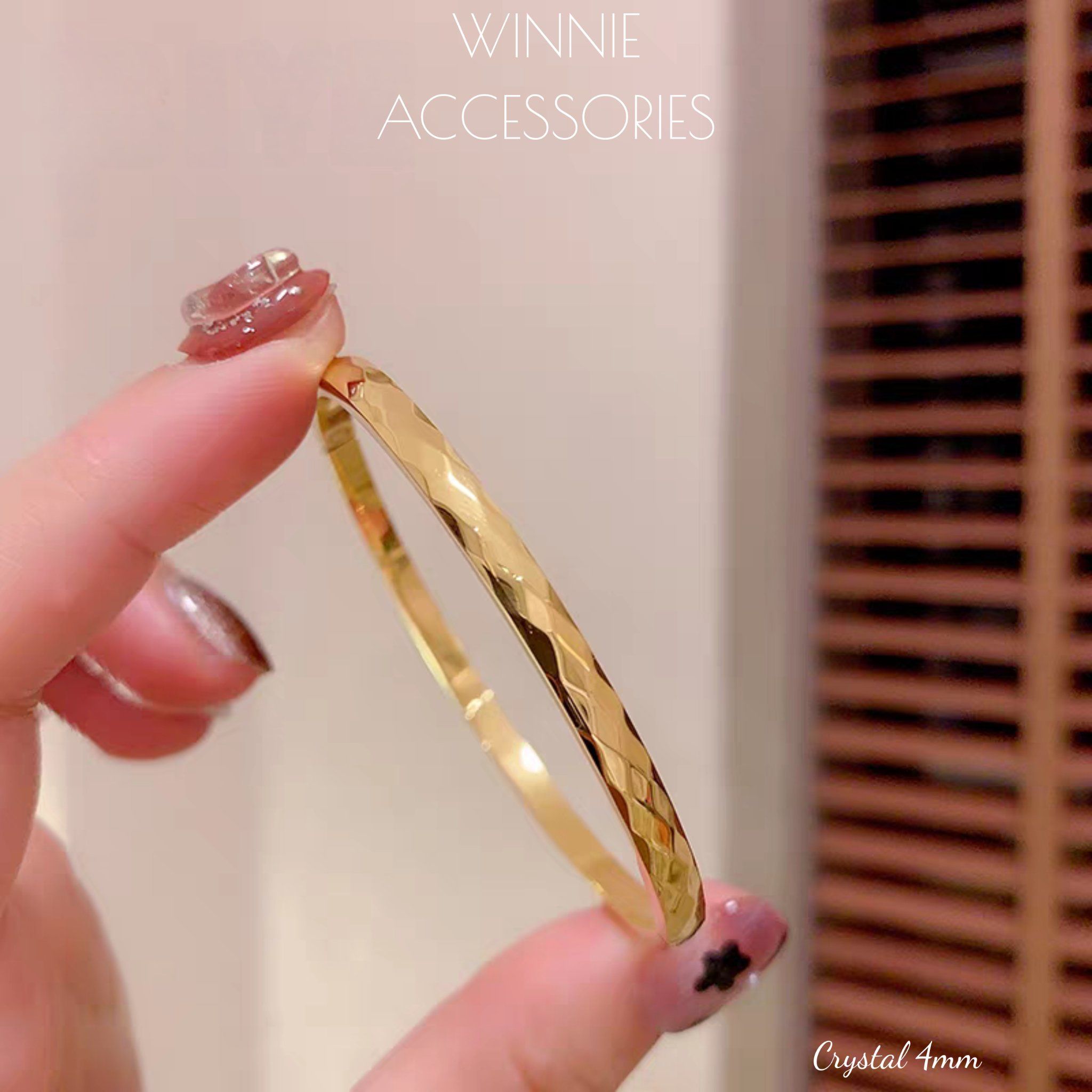  Vòng tay Titan Crystal Bản 4mm 