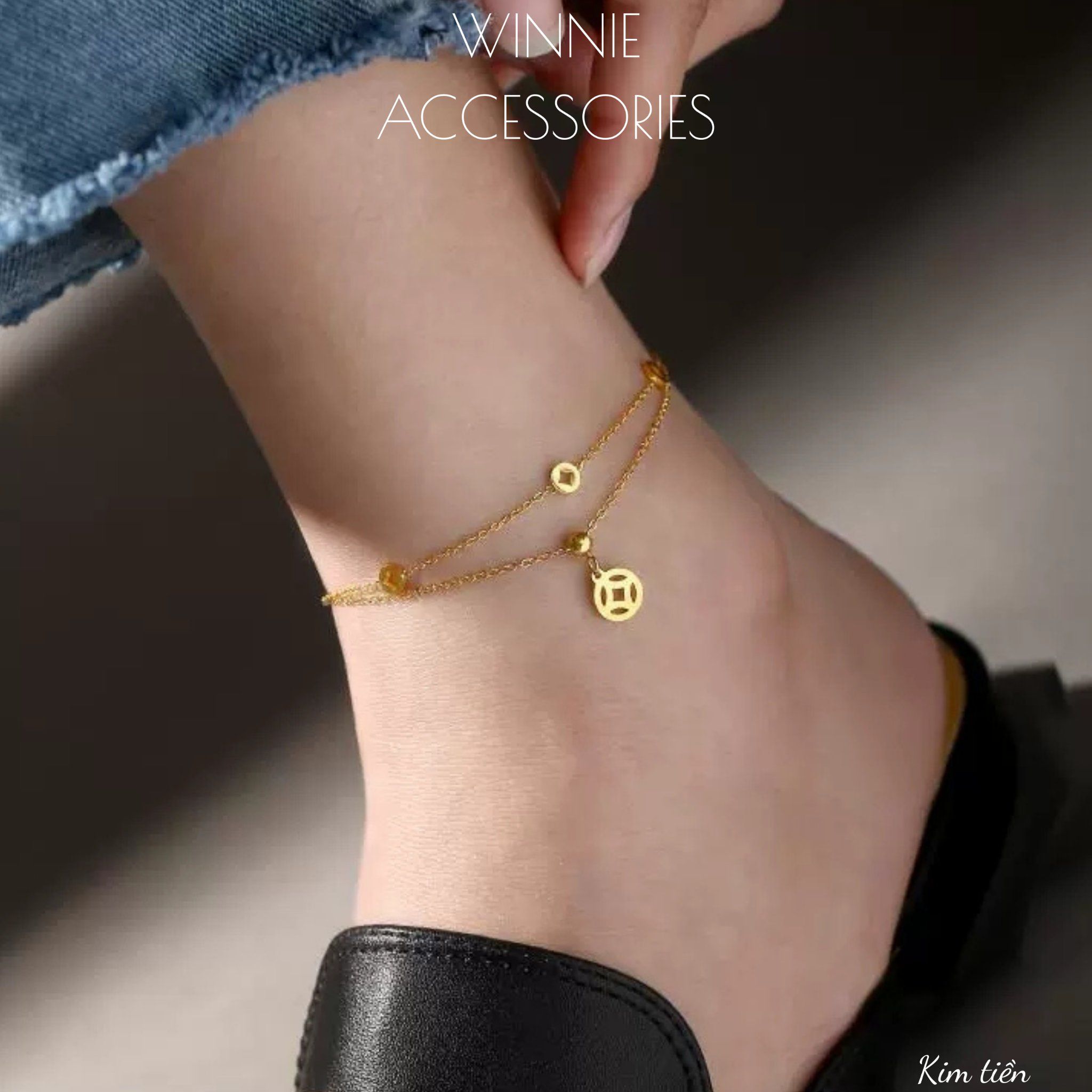  Lắc chân Titan Kim Tiền 