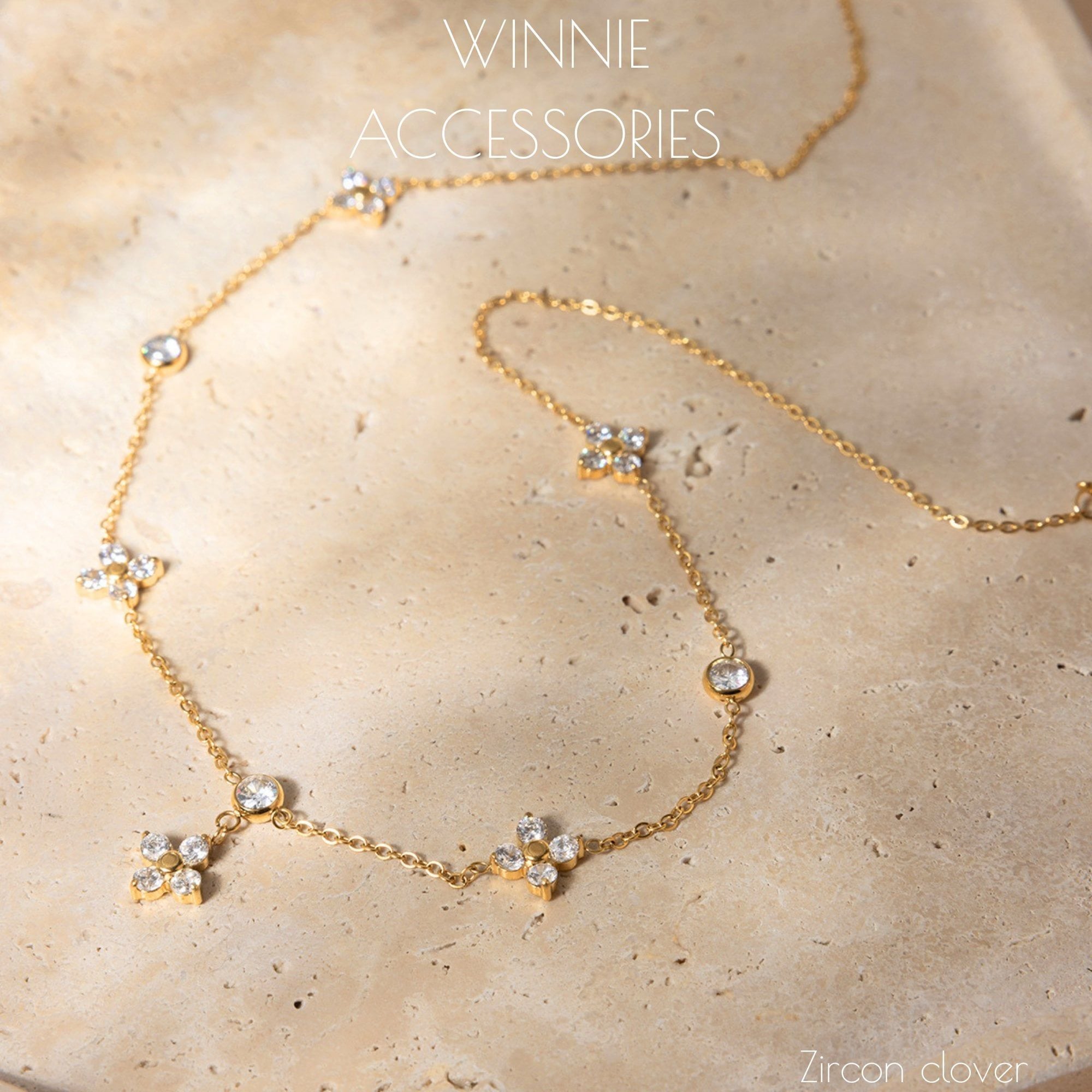  Dây chuyền Titan Zircon Clover 