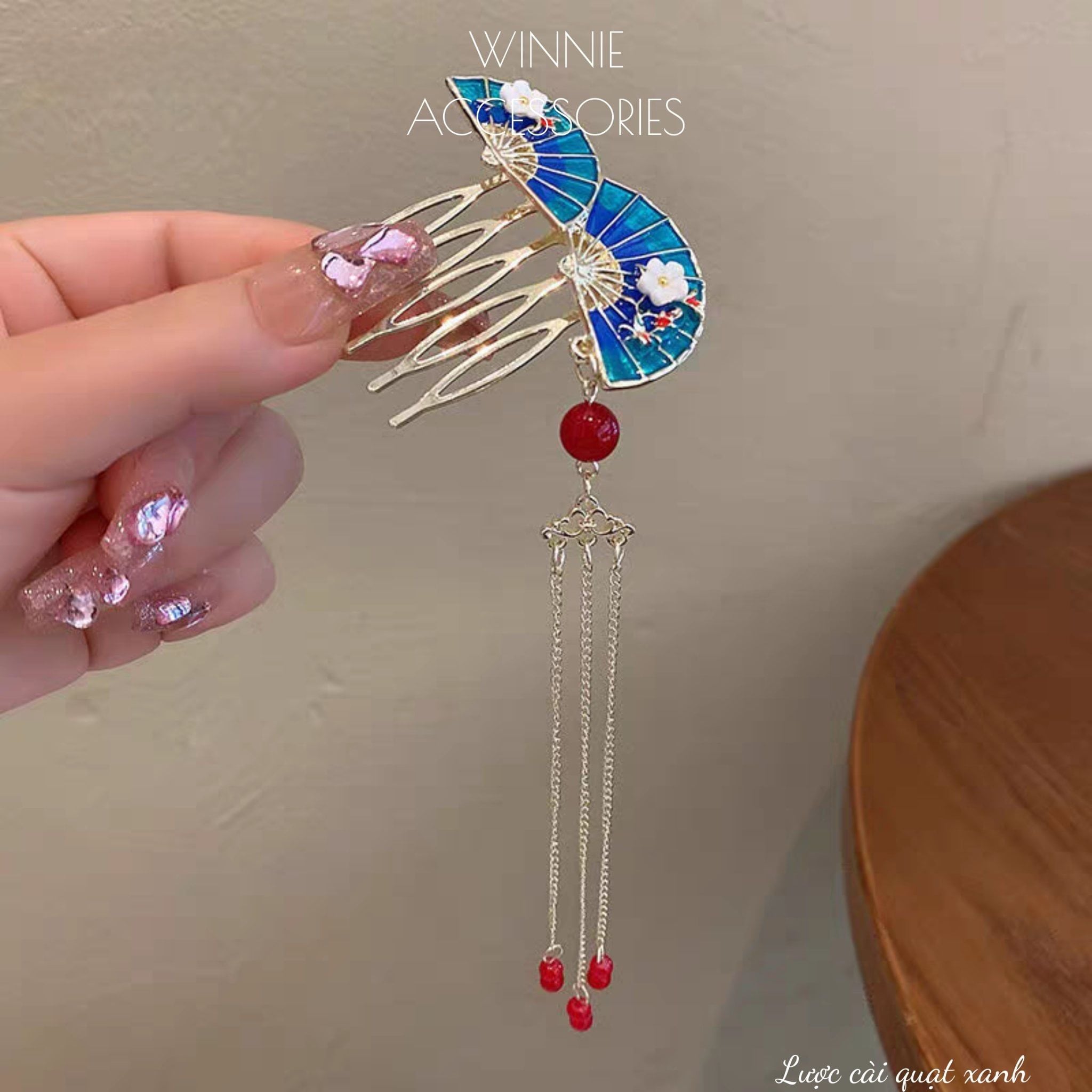  Lược cài Quạt Xanh 