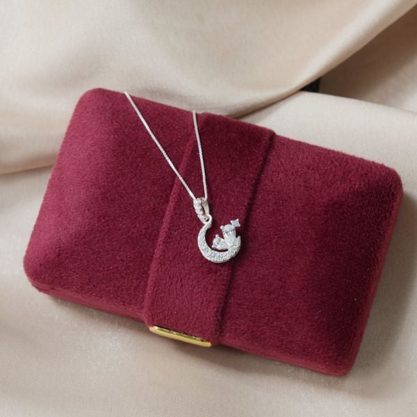  Charm Dây chuyền Bạc S925 Moon heart (không kèm dây) 