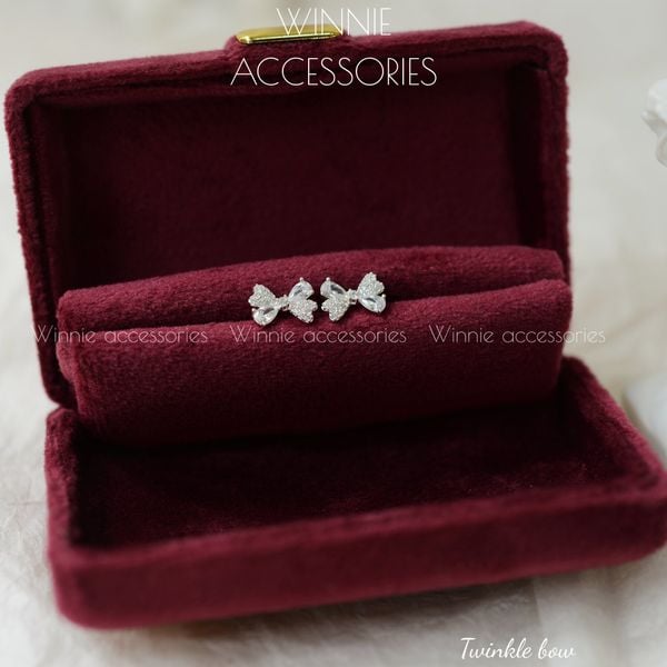  Hoa tai Bạc S925 Twinkle bow 
