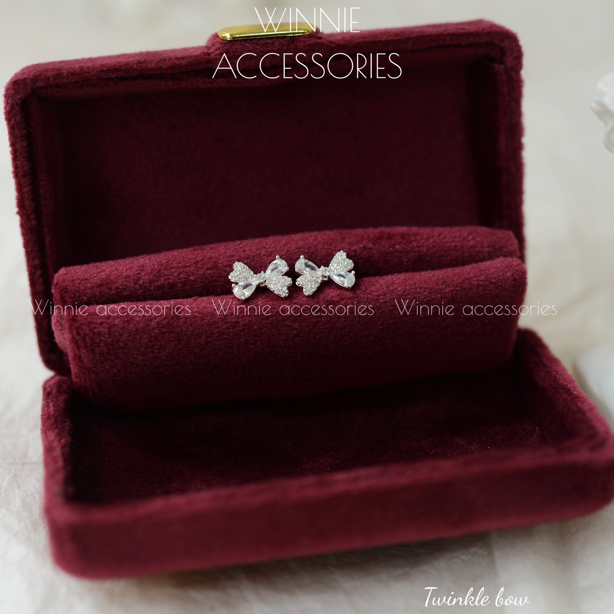  Hoa tai Bạc S925 Twinkle bow 