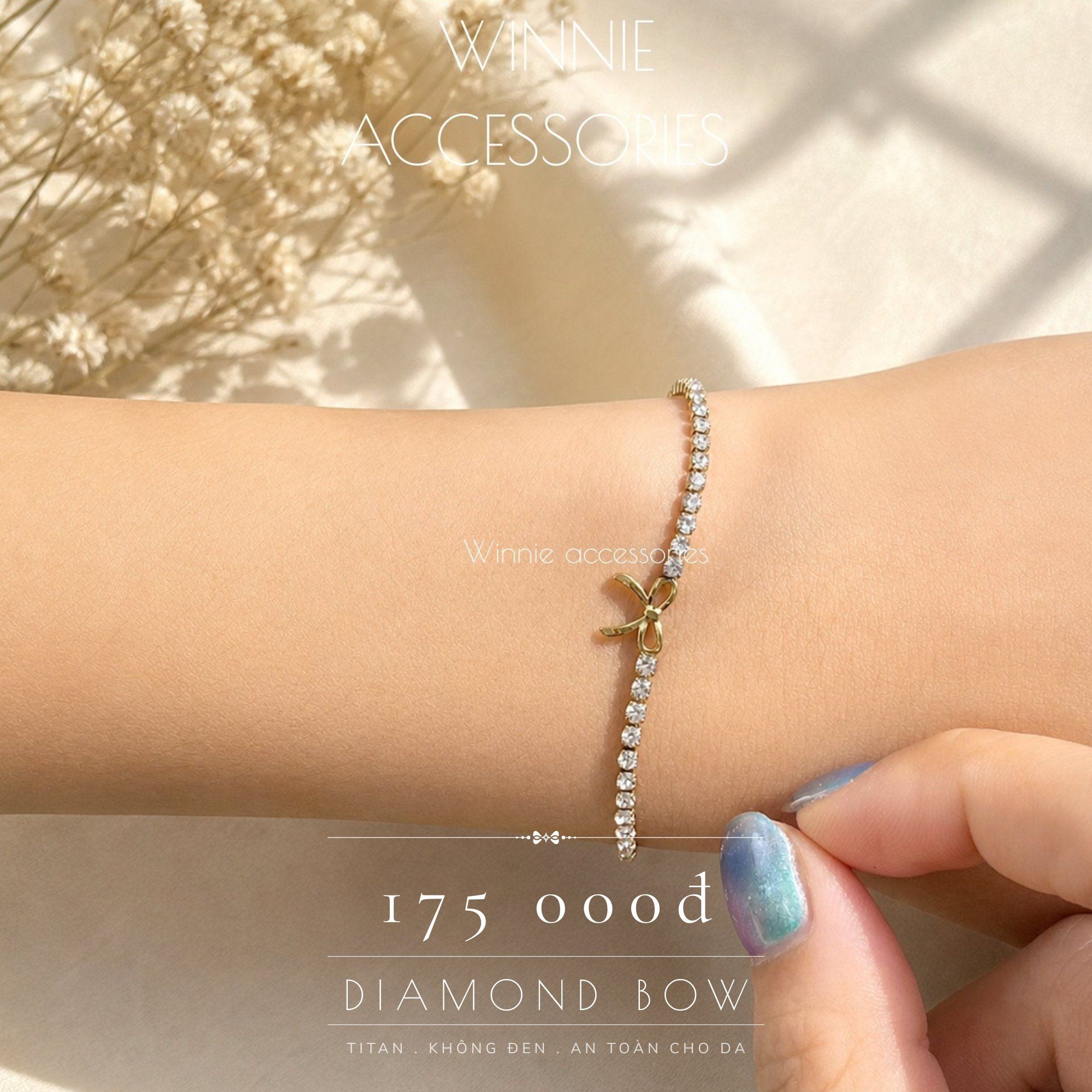  Lắc tay Titan Diamond bow 