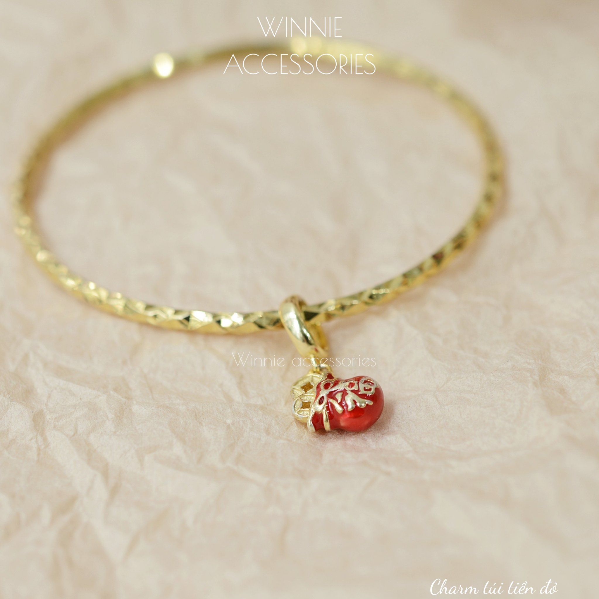  Charm Bạc S925 Túi tiền đỏ 