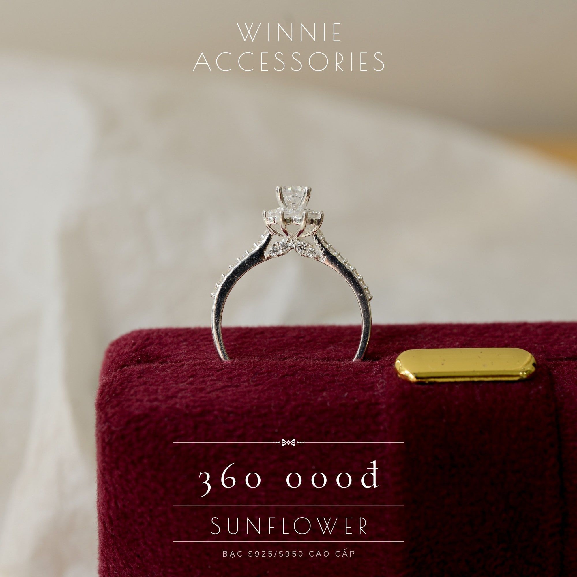  Nhẫn Bạc S925 Sunflower 