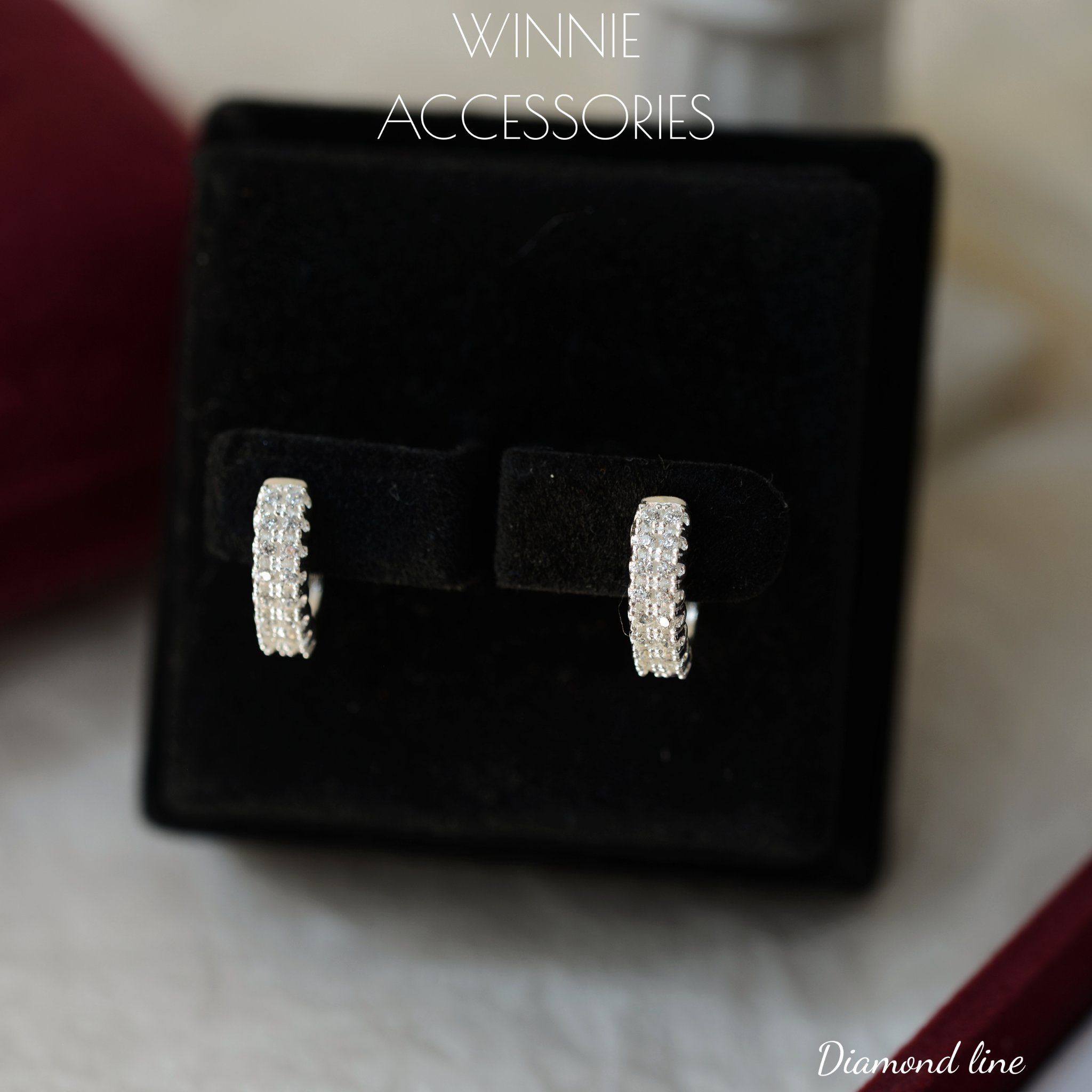  Hoa tai Bạc S925 Diamond Line 