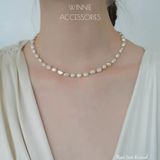  Dây chuyền titan Ngọc trai bi oval 