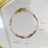  Lắc tay Titan Rhodonite (đá Tường Vi) 