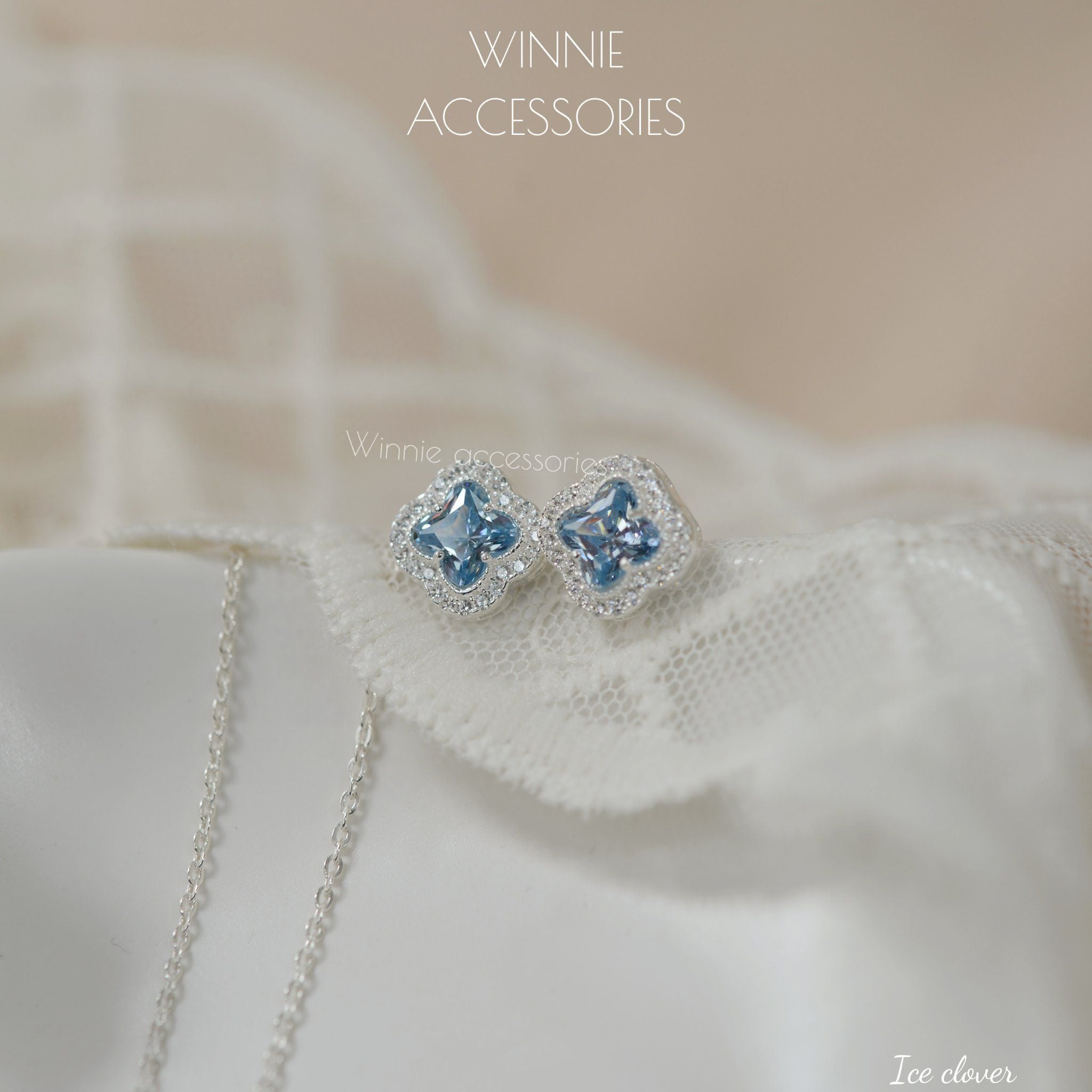  Hoa tai Bạc S925 Ice Clover 