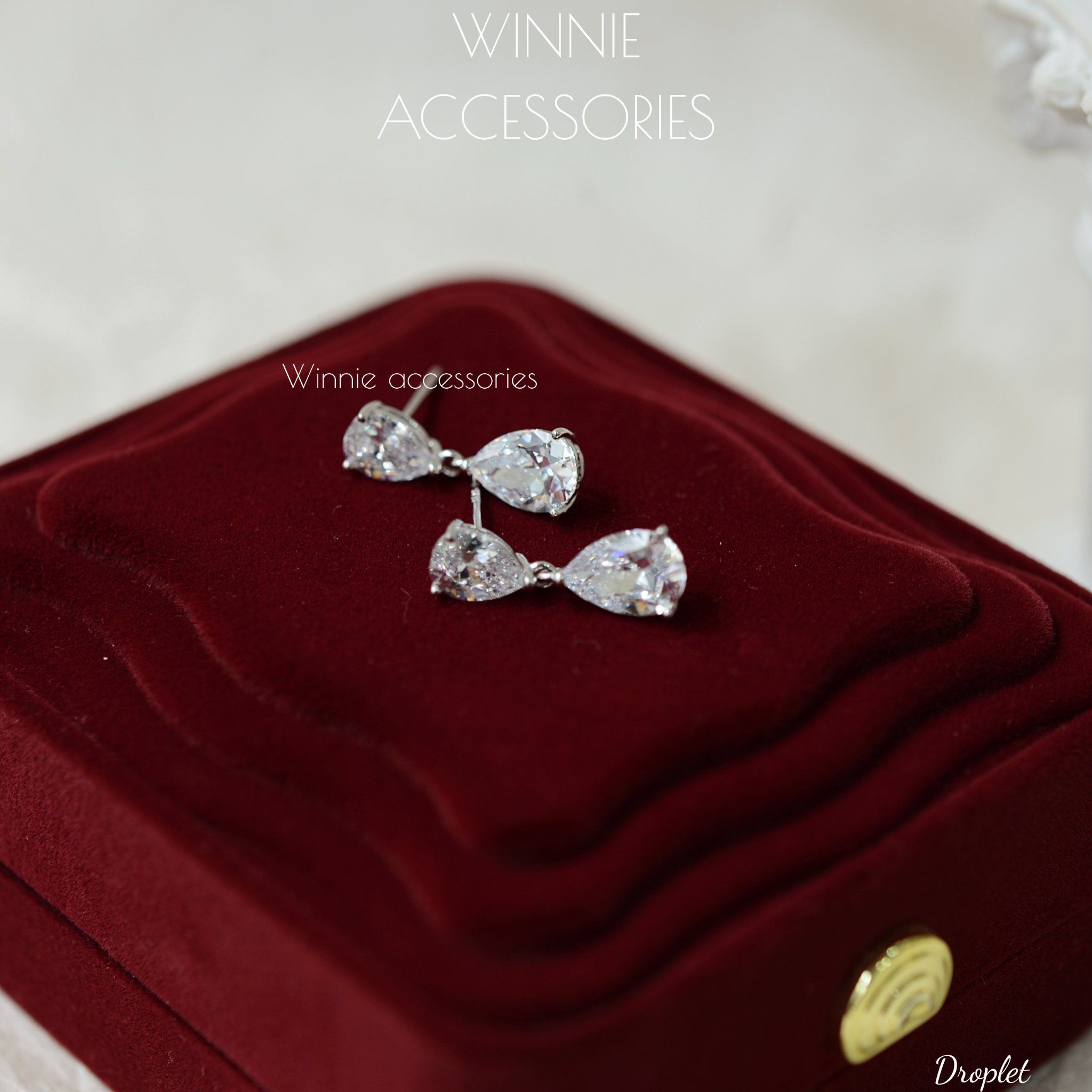  Hoa tai Bạc S925 Droplet (Đã xi kim) 