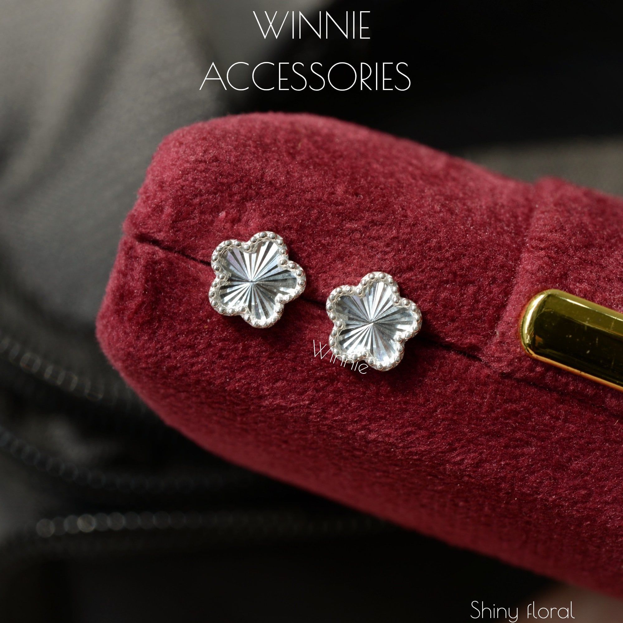  Hoa tai Bạc S925 Shiny Floral 