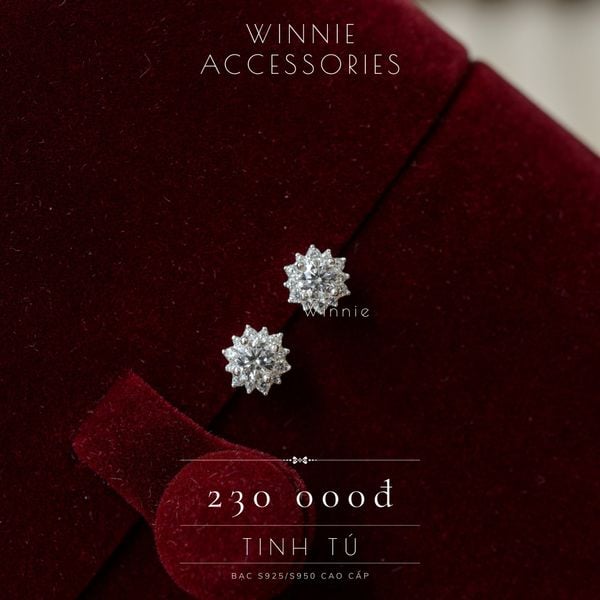  Hoa tai Bạc S925 Tinh Tú 