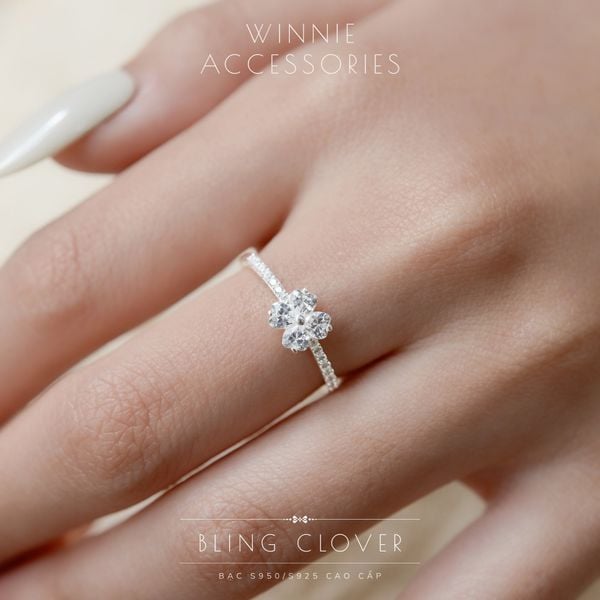  Nhẫn Bạc S925 Bling Clover 