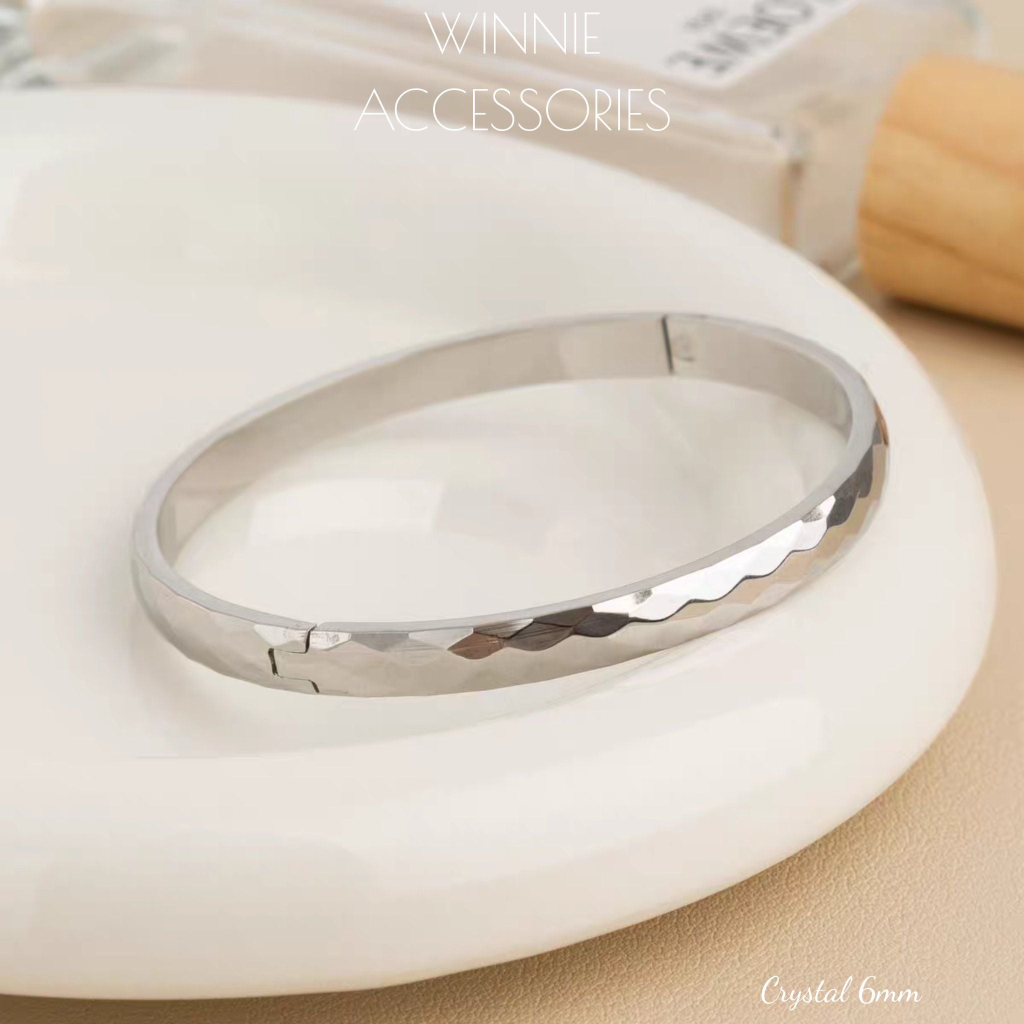  Vòng tay Titan Crystal bản 6mm 