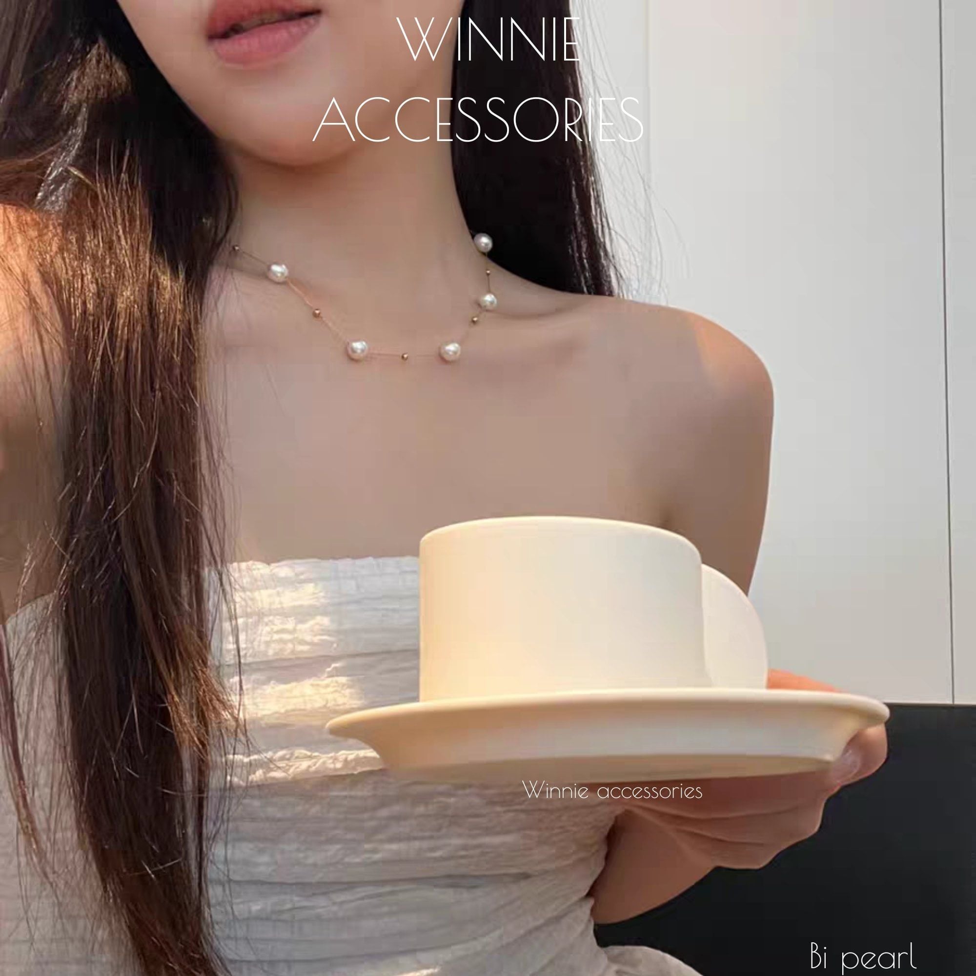  Dây chuyền titan Bi pearl (Ngọc trai nước ngọt) 