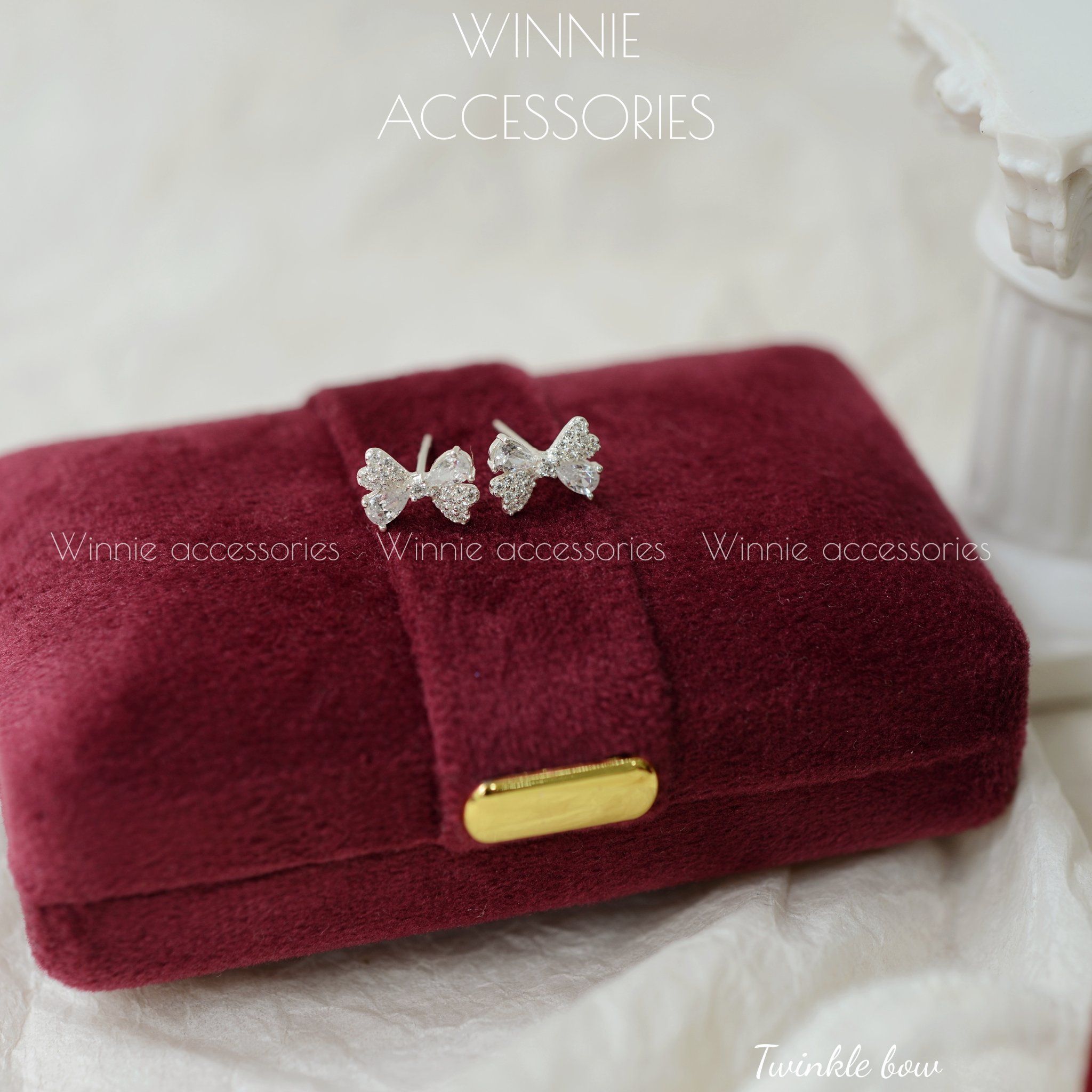  Hoa tai Bạc S925 Twinkle bow 