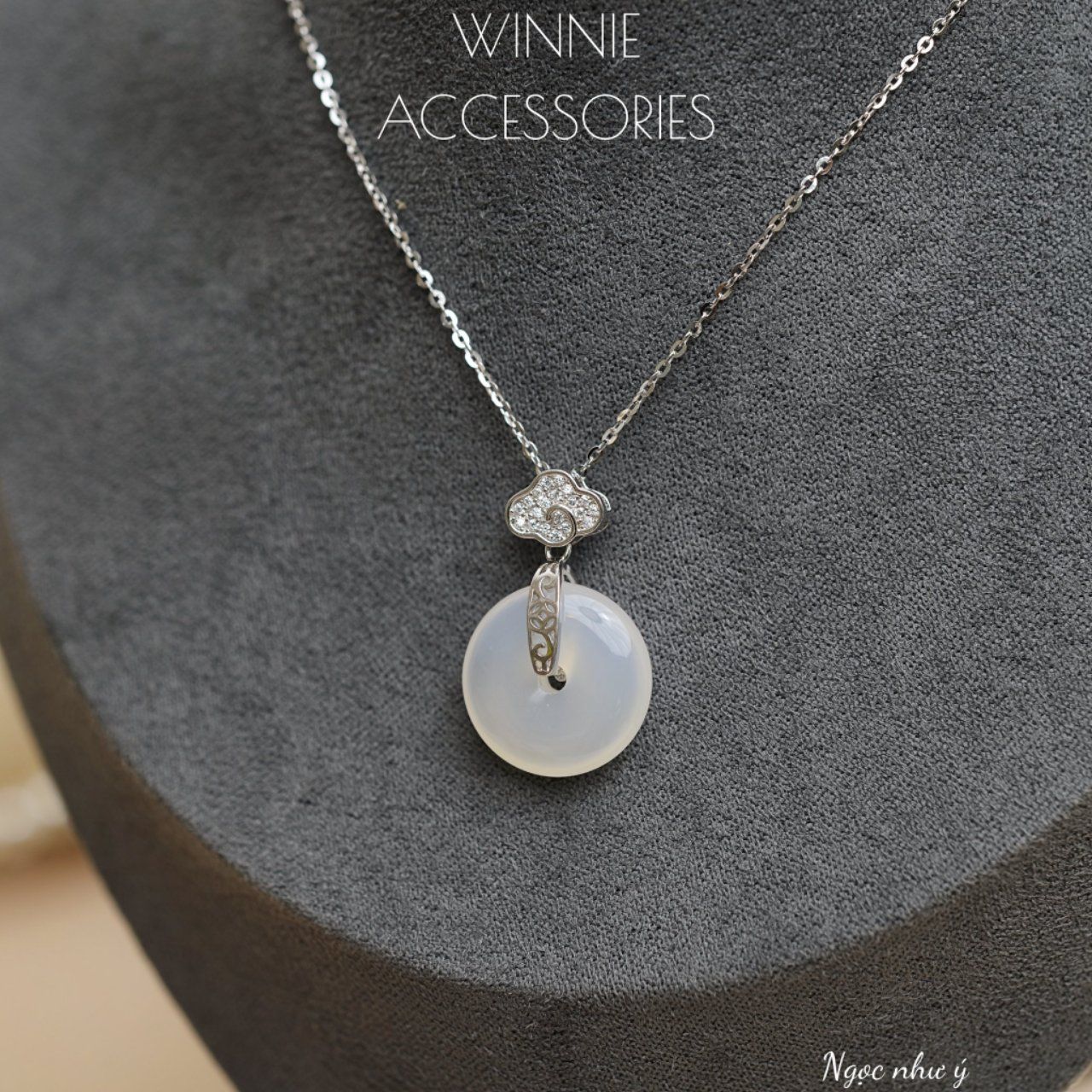  Dây chuyền Bạc S925 Ngọc Như Ý (Xi Kim) 