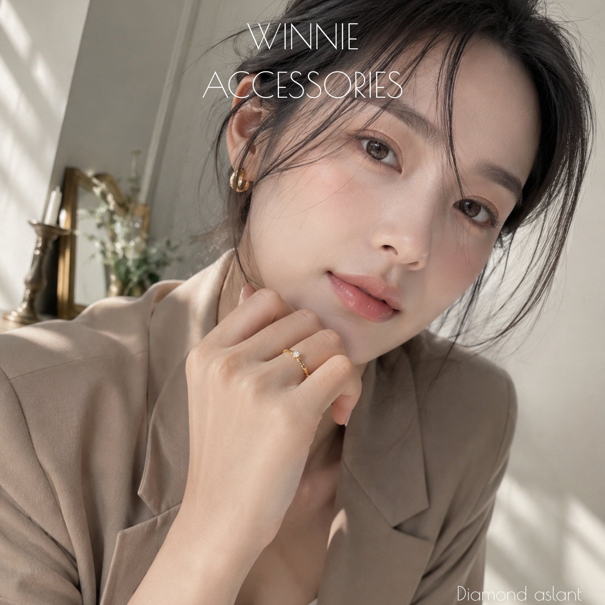  Nhẫn Titan Diamond Aslant 