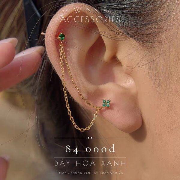  Hoa tai Titan Dây Hoa Xanh 