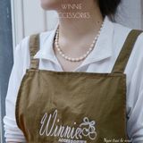  Dây chuyền titan Ngọc trai bi oval 