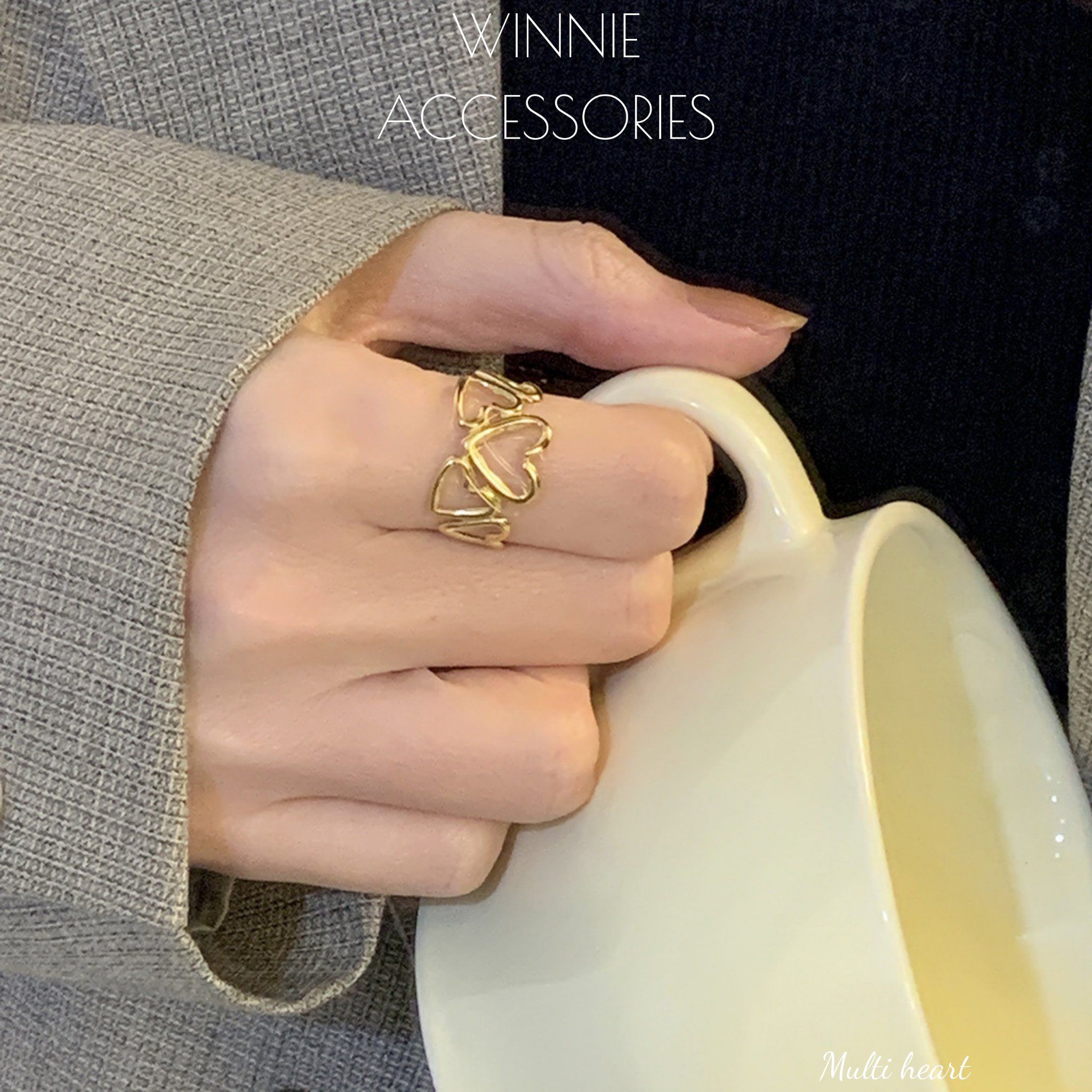  Nhẫn Titan Multi Heart 