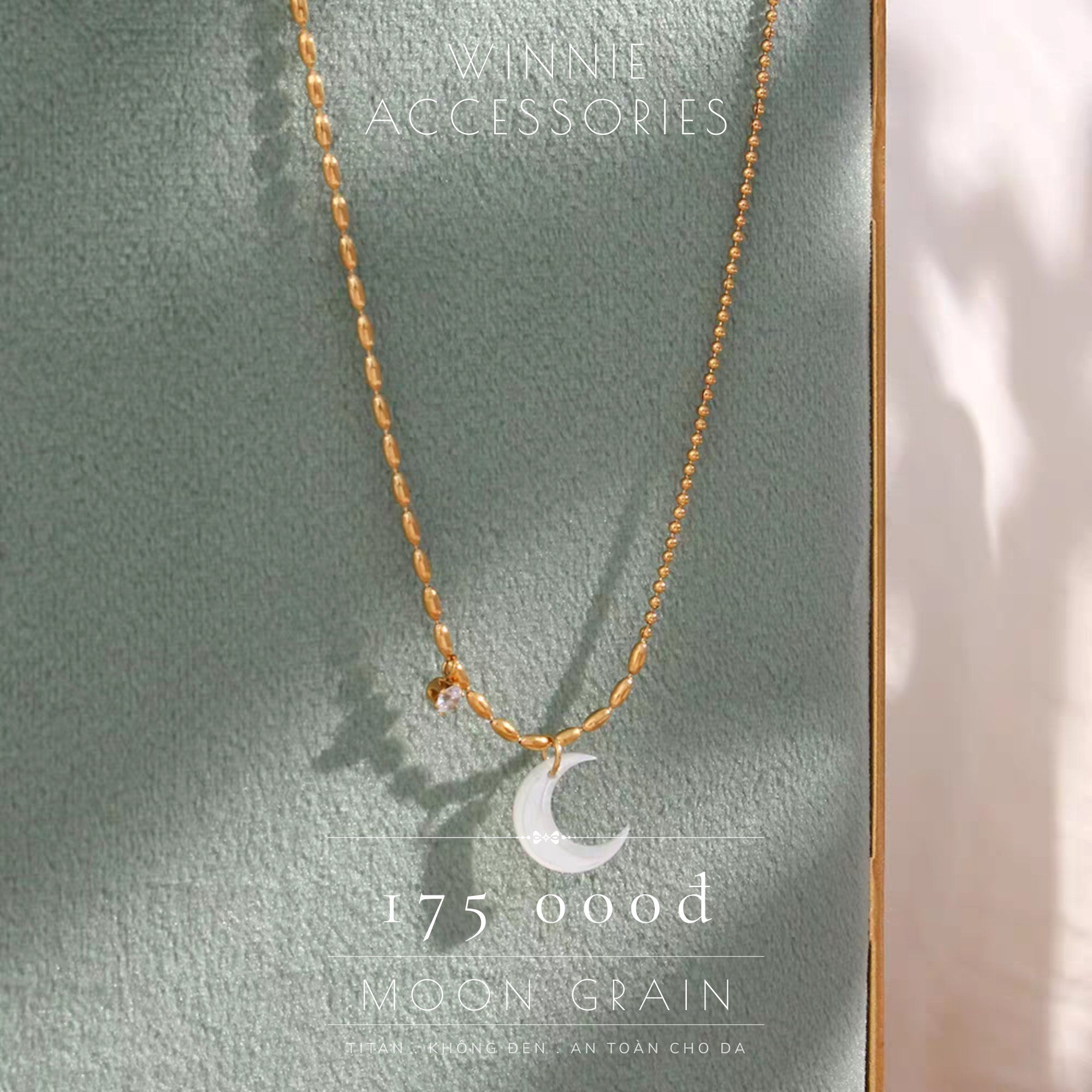  Dây chuyền titan Moon grain 