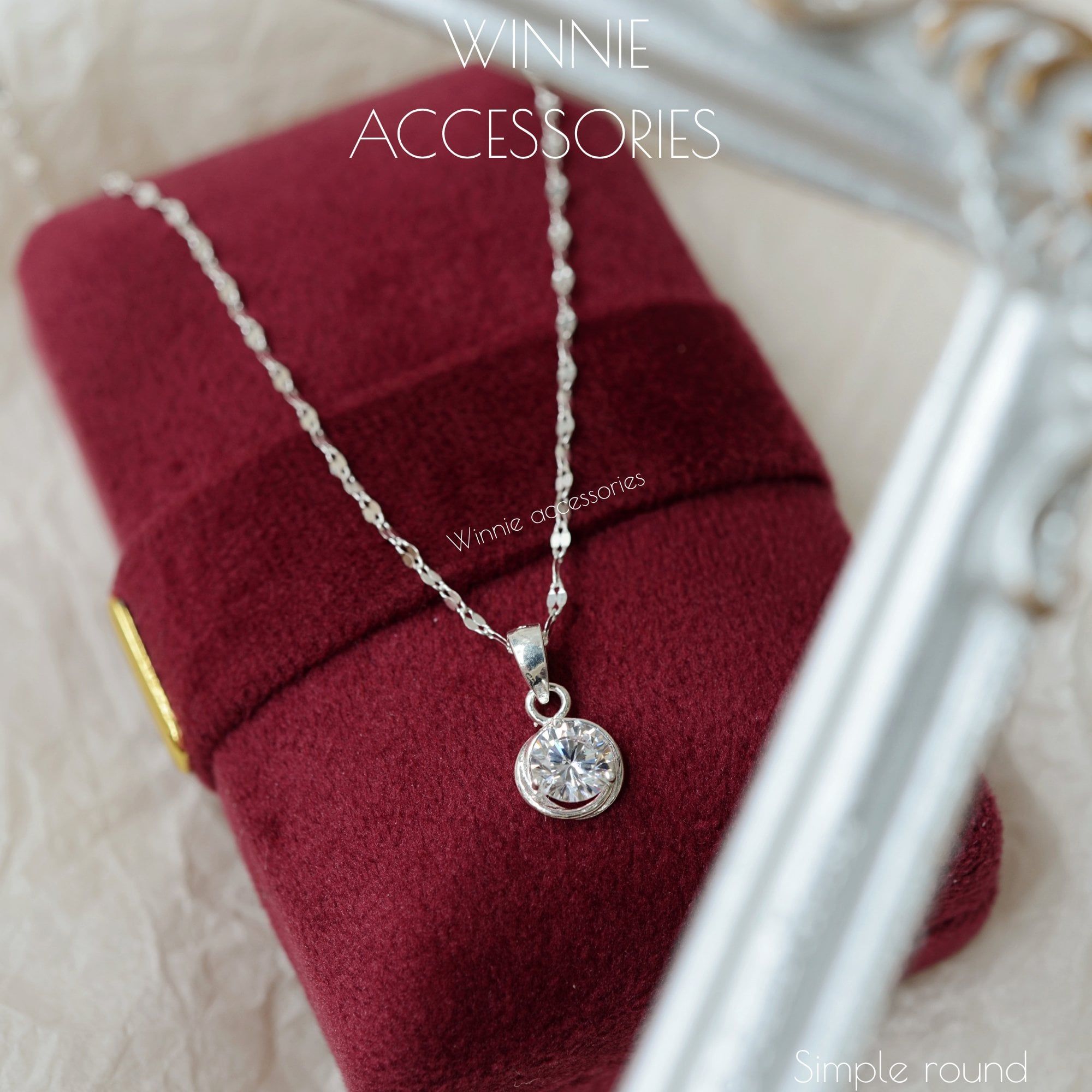  Charm Dây chuyền Bạc S925 Simple round (không kèm dây) 