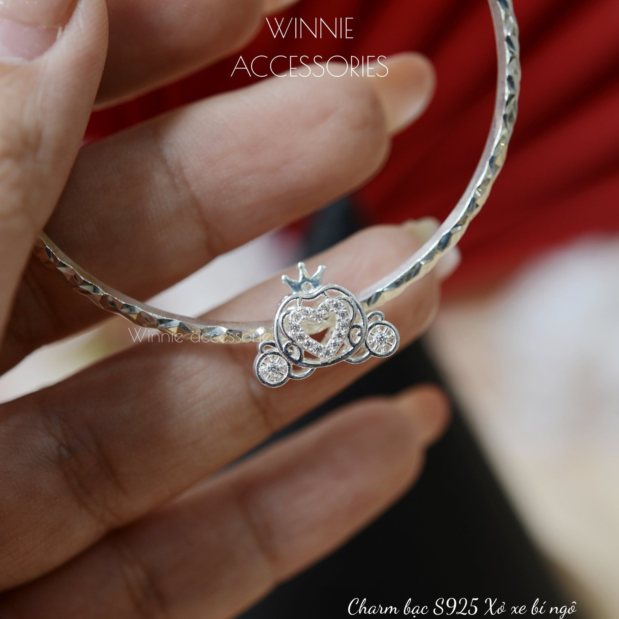  Charm Bạc S925 Xỏ Xe Bí Ngô 