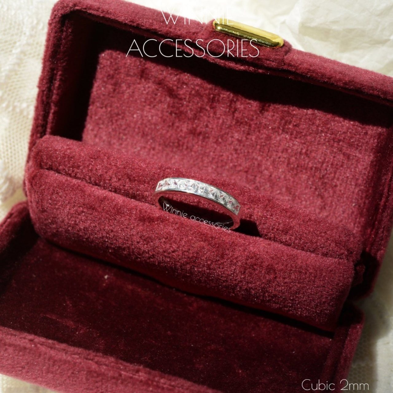  Nhẫn Bạc S925 Cubic 2mm 