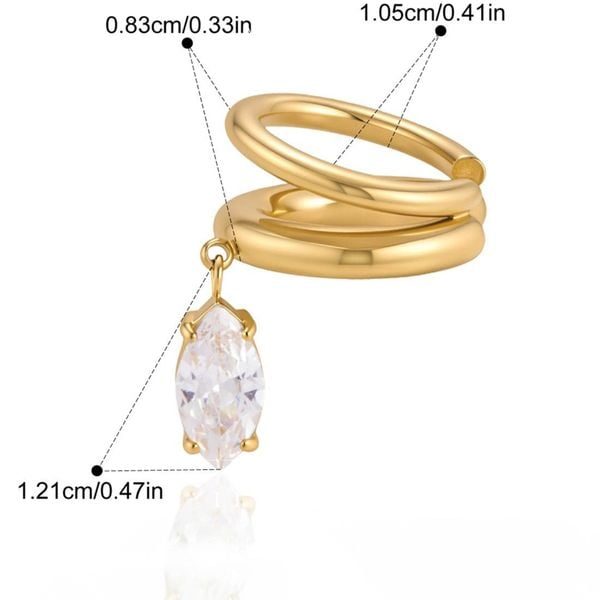  Hoa tai Titan Earcuff Layer Pear (1 chiếc) 