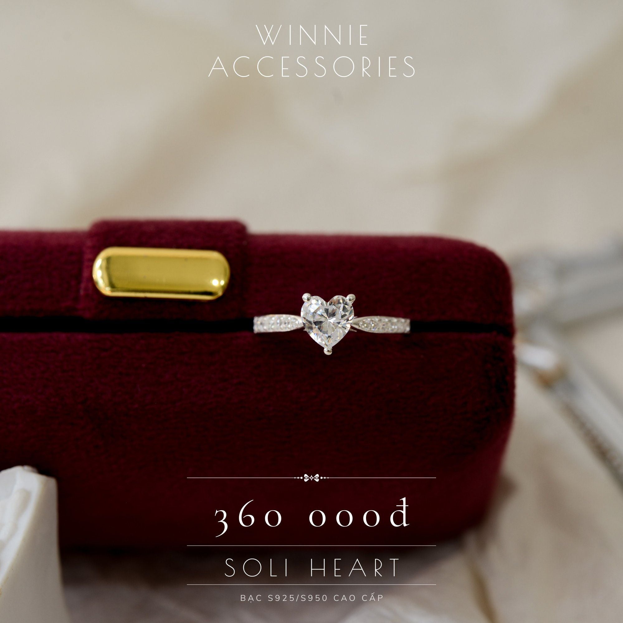  Nhẫn Bạc S925 Soli Heart 