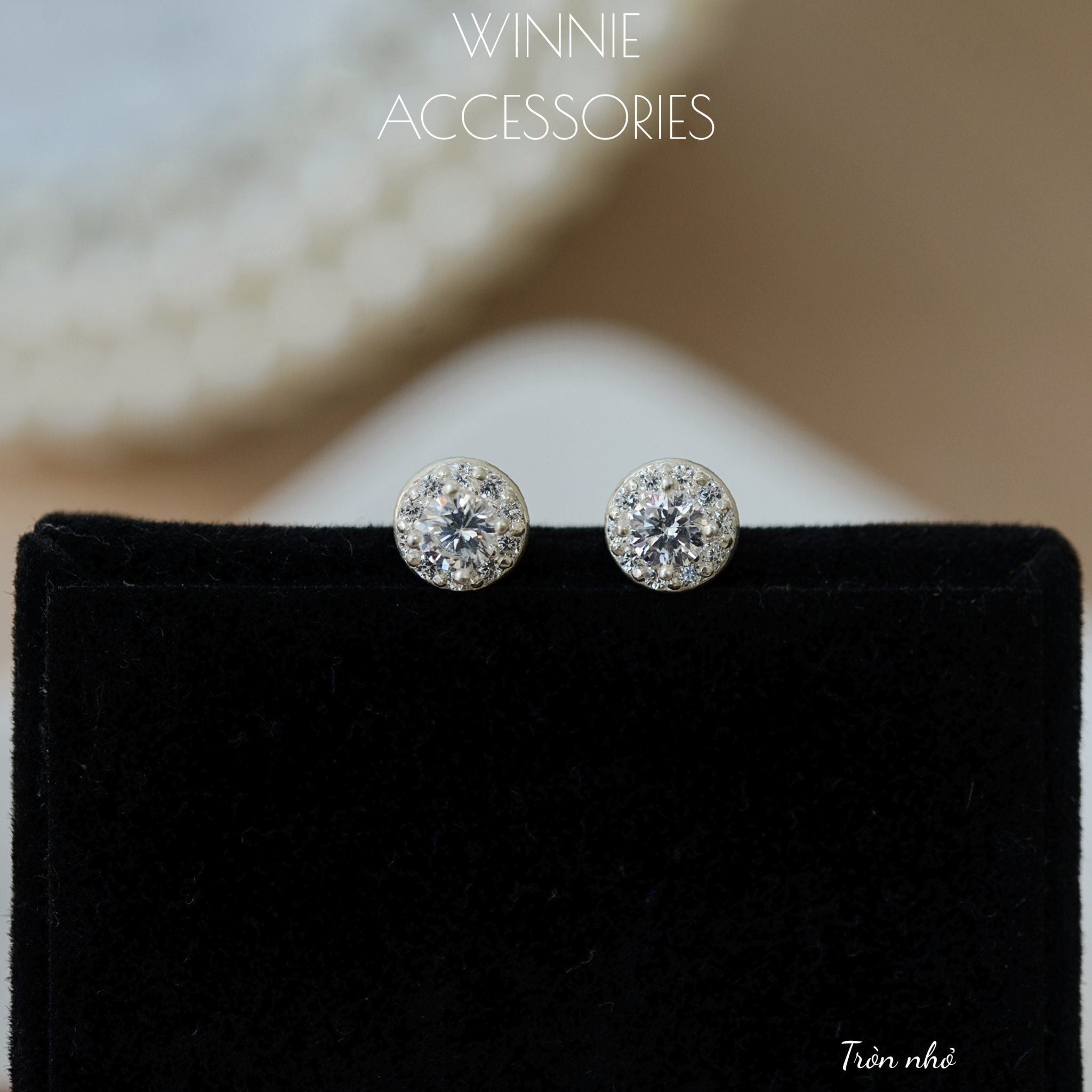  Hoa tai Bạc S925 Tròn nhỏ 