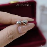  Hoa tai Bạc S925 Tim ú 