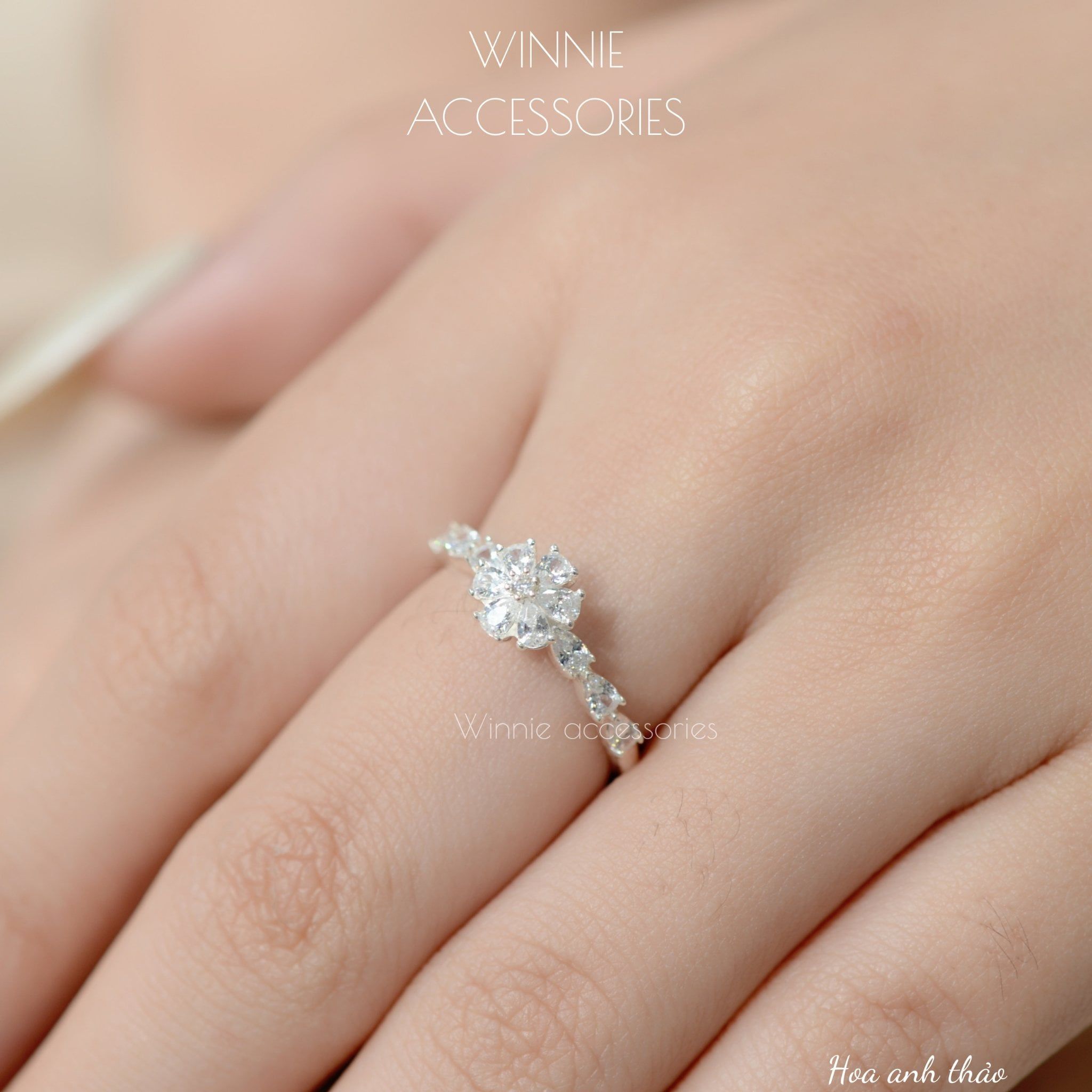  Nhẫn Bạc S925 Hoa Anh Thảo 