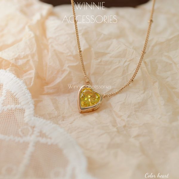  Dây chuyền titan Color heart Vàng 
