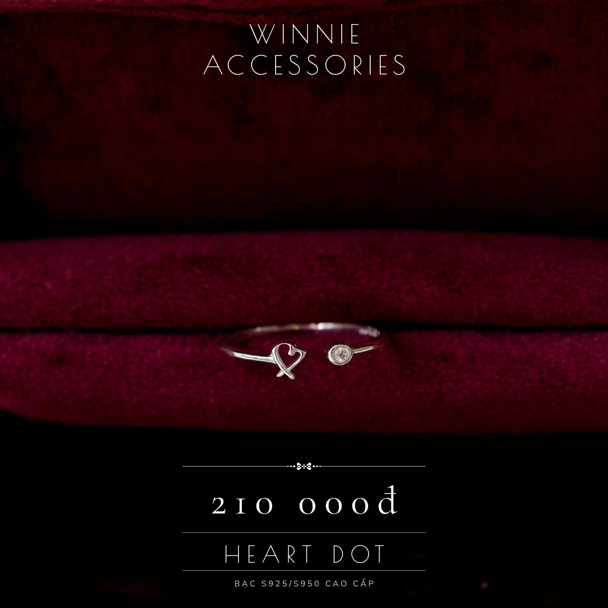  Nhẫn Bạc S925 Heart Dot 