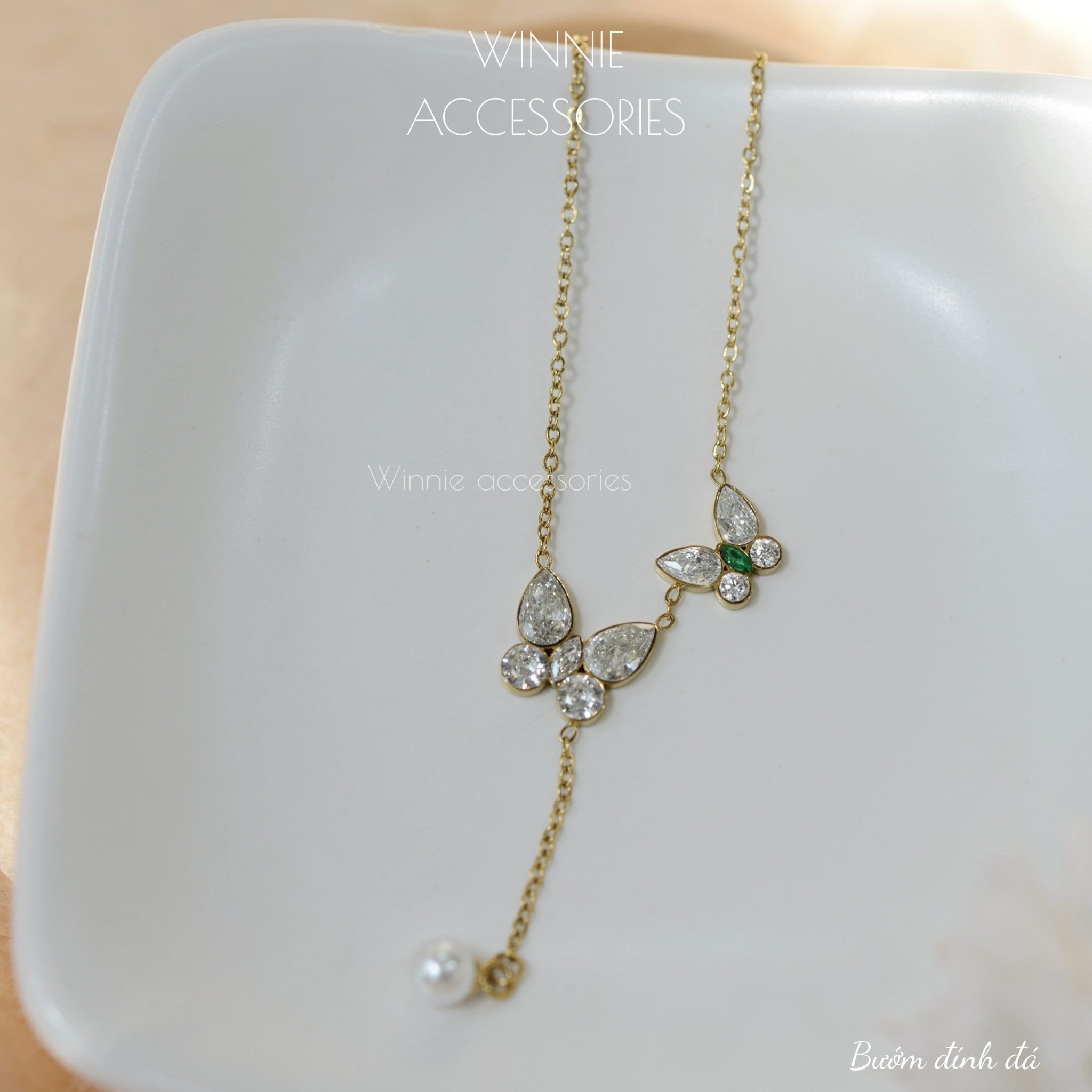  Dây chuyền Titan Bướm đính đá 