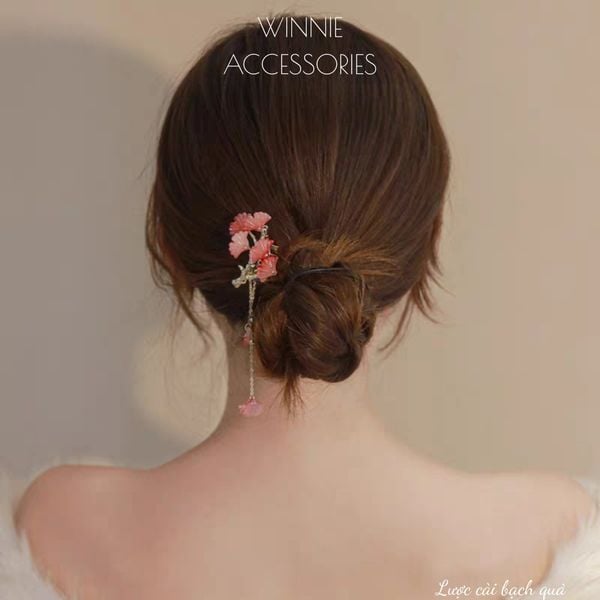  Lược cài Bạch Quả Đỏ 