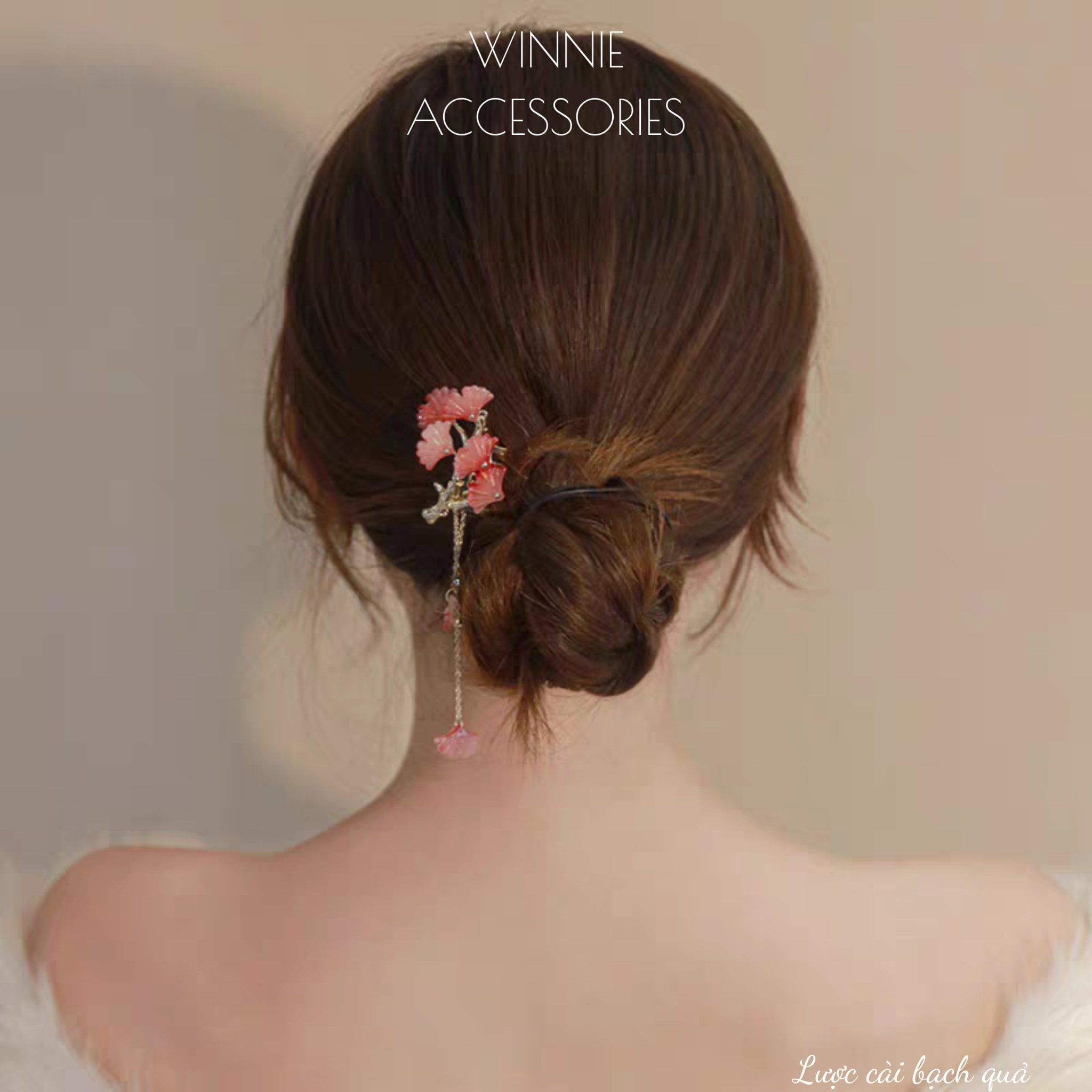  Lược cài Bạch Quả Đỏ 