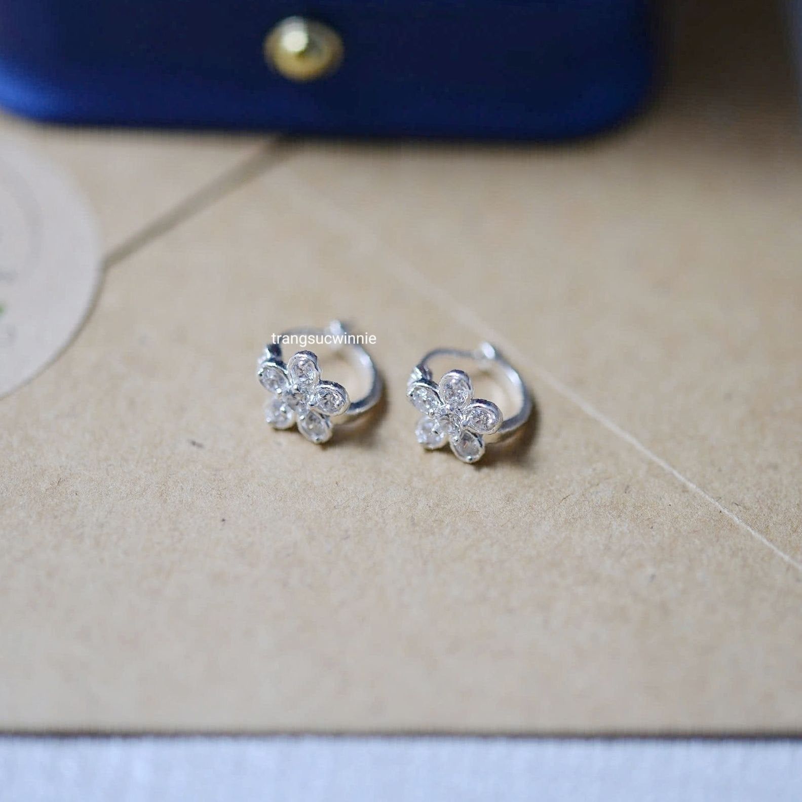  Hoa tai Bạc S925 Khoen Mai 