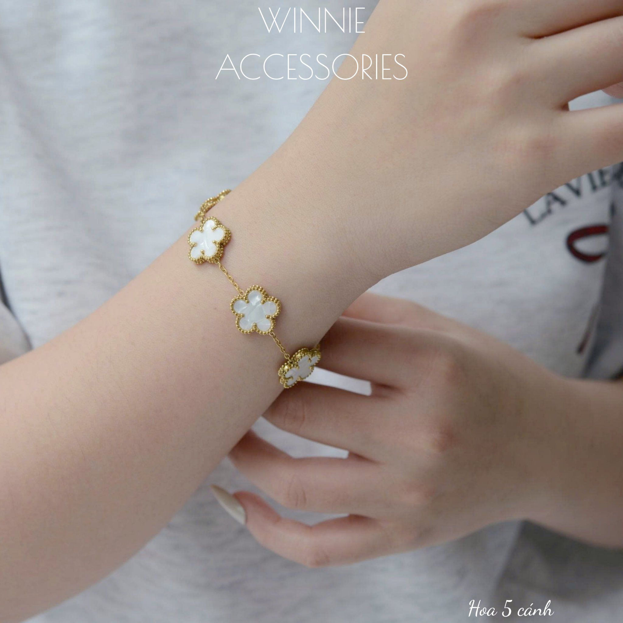  Lắc tay titan Hoa 5 cánh 